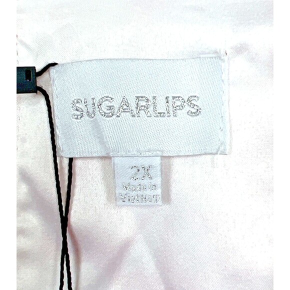 SugarLips Curve Floral Red White Short Romper Women Plus Size 2X New - Picture 2 of 13